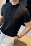 34%锦纶66%棉夏季新潮流修身纯色男士短袖POLO衫大码Q261P58，男装Polo衫，电商A222（原电商A231）