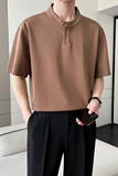 2024夏季新ins轻熟风宽松门筒领潮流男士短袖T恤打底Q152P55，男装T恤，电商A222（原电商A231）
