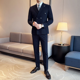 2024春季新ins英伦风潮流修身商务绅士男士西服套装大码Q233P256，男装西服套装，电商A222（原电商A231）