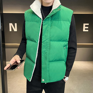 潮纯色棉马甲背心男棉衣店主风2024秋冬新加绒加厚Q211P60特图片