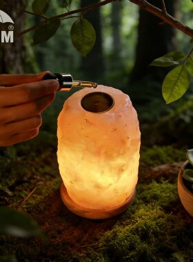 天然玫瑰盐石香薰灯喜马拉雅香薰石摆件无火香薰助睡眠北欧轻奢盐