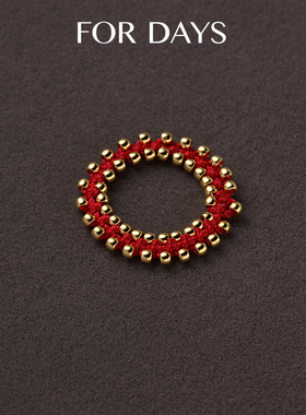 FOR DAYS 「红绳缀金」吉运手工编织戒指