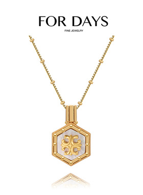 Classic岁月经典线创意六边形欧美项链