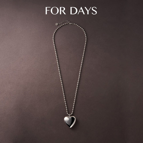 【朵姐臻选】FOR DAYS 冷银心屿|光面大爱心圆珠项链