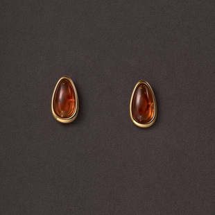 小众设计咖色复古焦糖滴露耳饰 时尚 FOR DAYS