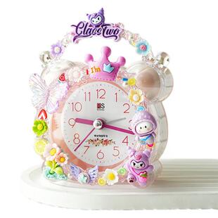 儿童DIY奶油胶小闹钟手工材料包创意贴时钟女孩礼物学生闹钟摆件