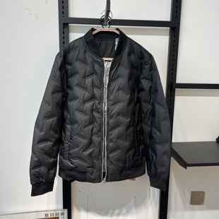 男士冬季修身棒球服领轻薄时尚显瘦黑色白鸭绒羽绒服外套男夹克潮