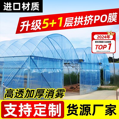 进口大棚膜农用抗老化塑料纸蔬菜保温加厚无滴膜PO膜透明防水薄膜