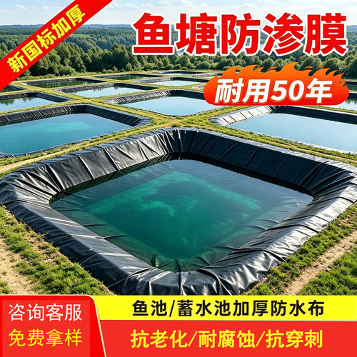 鱼塘防渗土工膜专用加厚hdpe防水布鱼池护坡防漏养殖蓄水池地膜