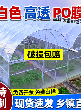 连栋大棚专用加厚大棚膜塑料薄膜高透光保温消雾膜布农用白色PO膜