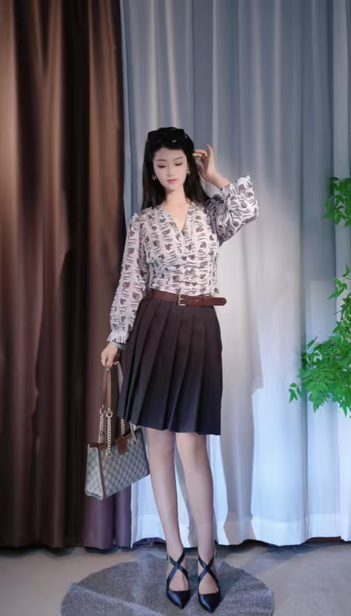 2026秋新款羊毛设计感小众宽松显瘦百搭半身裙女中长裙百褶裙短裙