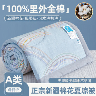 新疆棉花夏凉被100%纯棉空调被可水洗机洗里外全棉夏被夏季薄被子
