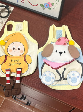 热卖春夏上新狗狗衣服可爱立体公仔吊带泰迪比熊猫咪小型犬服装