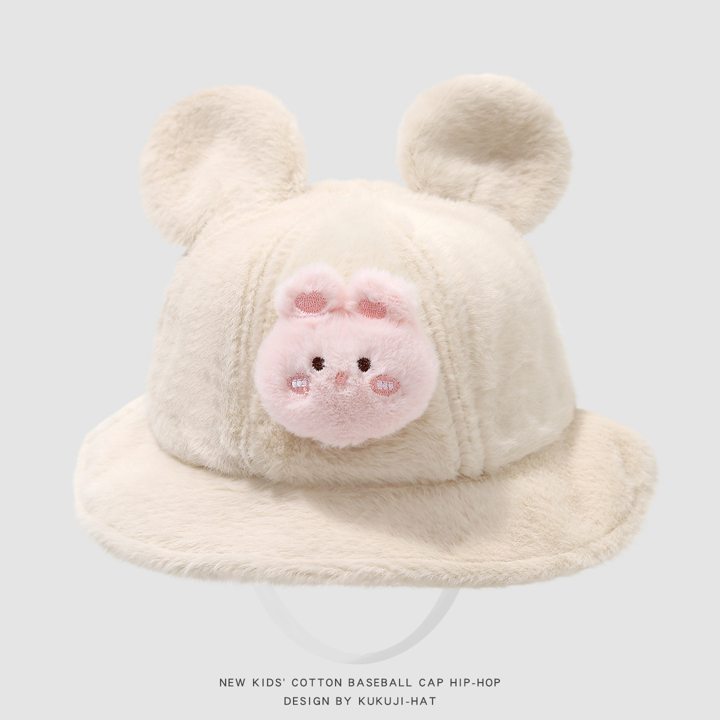 可爱卡通毛绒渔夫帽冬季保暖