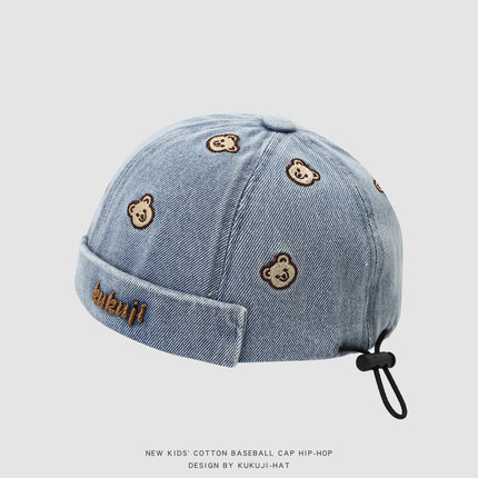 宝宝地主帽子春秋款可爱超萌2025新款一岁雅痞瓜皮帽婴幼儿童帽子