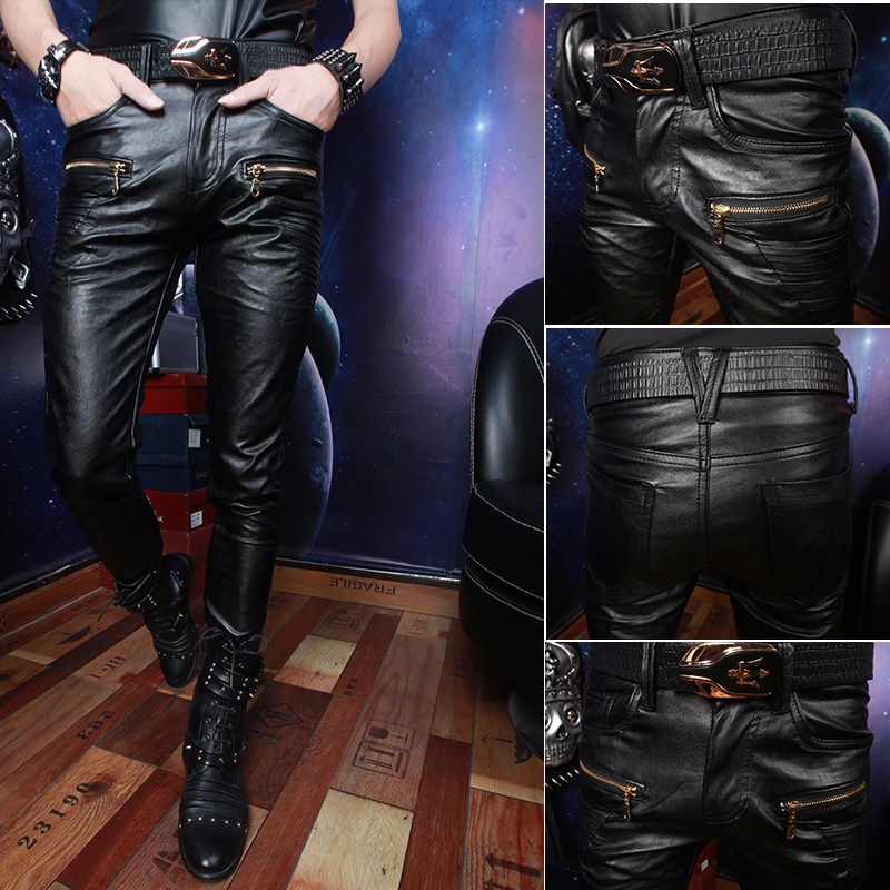 Pantalon cuir homme serré pour automne - Ref 1478907 Image 4