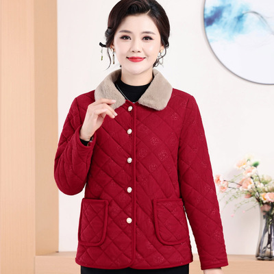 妈妈装加绒保暖棉衣妈妈装棉袄