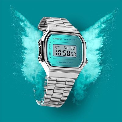 卡西欧男女电子表复古小方块