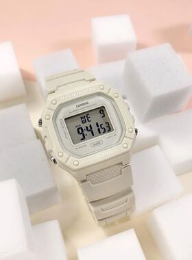 CASIO卡西欧手表ins复古潮流小方块男女学生电子表W218 W-218HC-8