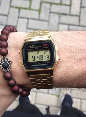 【日本制造】卡西欧 小银表复古小方块电子手表男女 A159WGEA-1DF