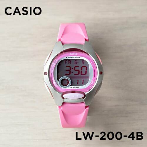 卡西欧casio手表男女十年电力数字闹钟儿童电子表防水LW-200-4B