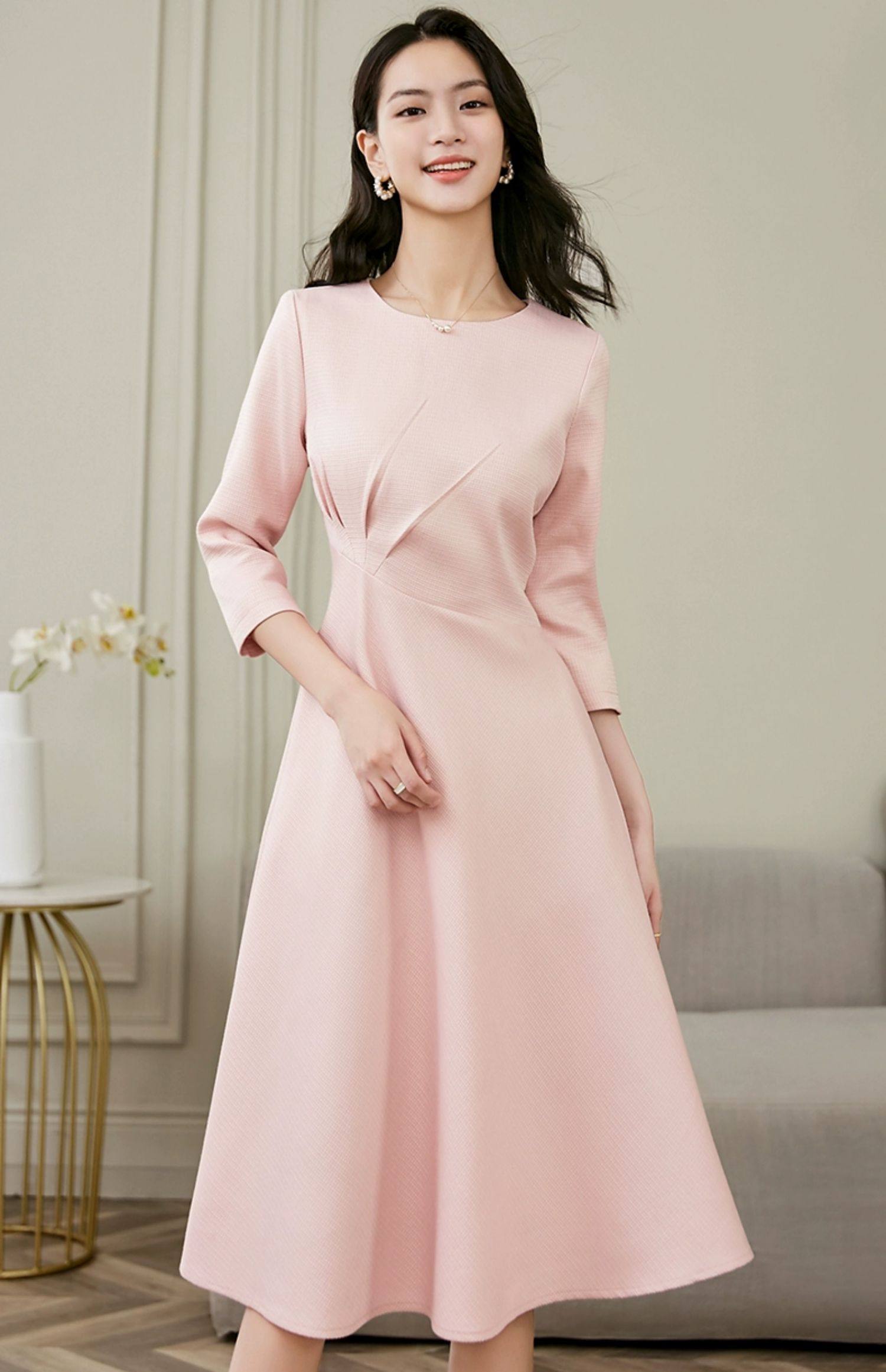 粉色秋季长袖设计感小众