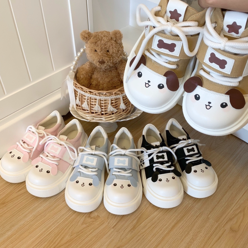 现货【圆滚滚小狗】宅系可爱软妹帆布鞋软萌舒适