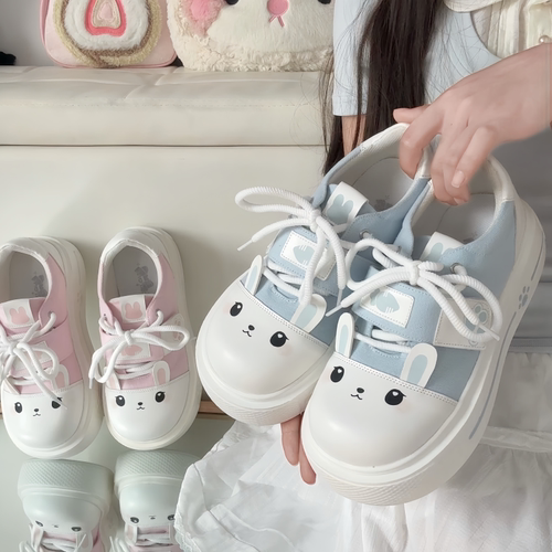现货【圆滚滚小兔】宅系可爱软妹帆布鞋软萌舒适