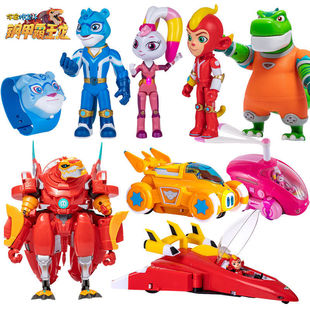 庄臣宇宙护卫队钢铁霸王龙变形儿童玩具风暴机车彩虹流星人偶手环