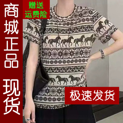 正品.印花马图案薄款短袖T恤女20