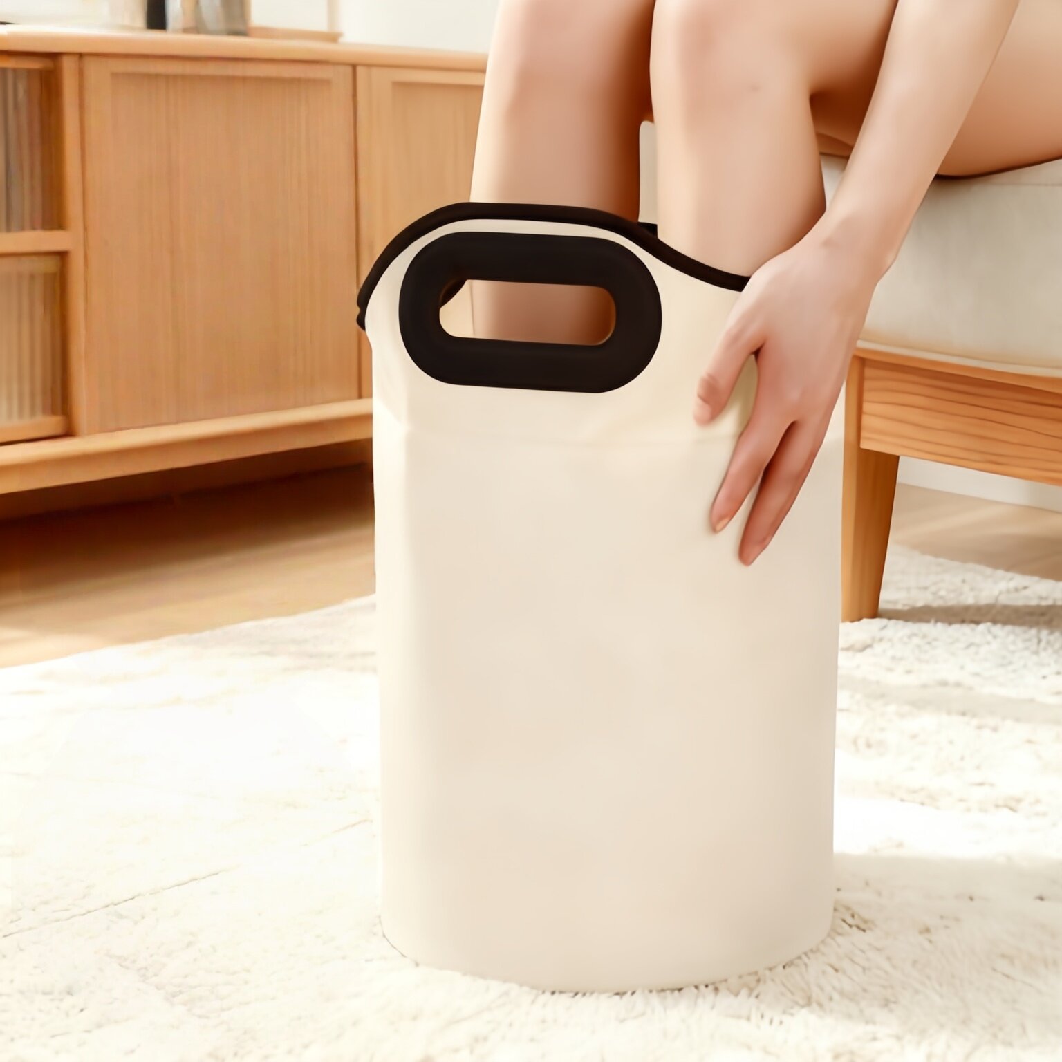 家用折叠足浴桶洗脚泡脚折叠式泡脚桶过小腿养生便携式 - 实物图