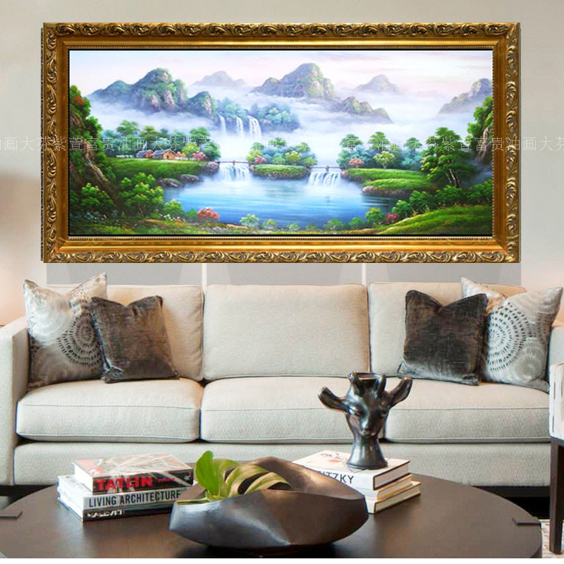 聚宝盆手绘风景油画客厅酒店别墅办公室餐厅装饰画壁画挂画图片