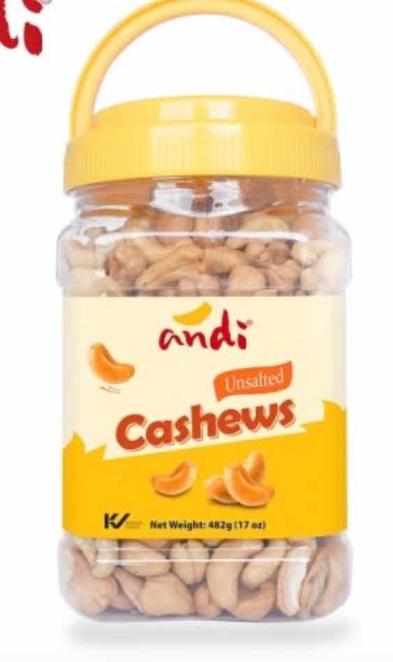 2023新品Andi安迪烤腰果462g坚果果仁炒货大颗粒休闲孕妇零食罐装