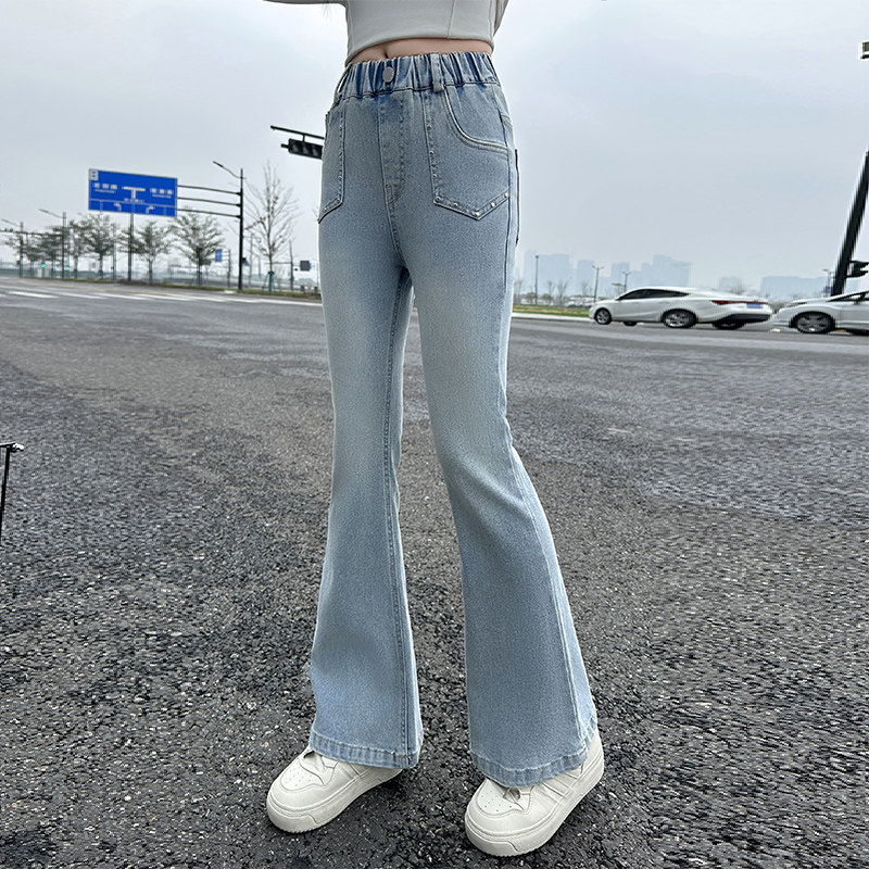 女童喇叭裤春秋款2026中大童微喇牛仔裤洋气初中生超好看修身长裤,童装/婴儿装/亲子装,裤子,淘宝优惠券,粉丝福利购,淘宝优惠卷