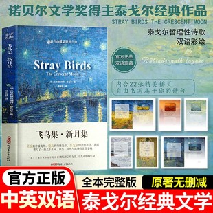 新月集 飞鸟集 泰戈尔诗歌集 郑振铎翻译 莫奈梵高插画融合 2025中英对照原文直译全新制作 官方正版