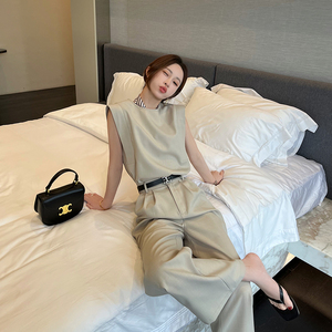 【夏日幻想】小个子气质休闲高端职业套装女夏新款无袖上衣两件套