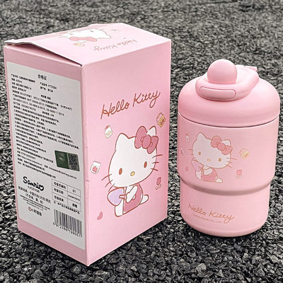 hellokitty保温杯女生高颜值可爱水杯直饮便携咖啡杯子316不锈钢