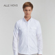 长袖 白衬衫 军装 Allenove男士 风帅气牛津纺免烫抗皱修身 标准洛杉矶