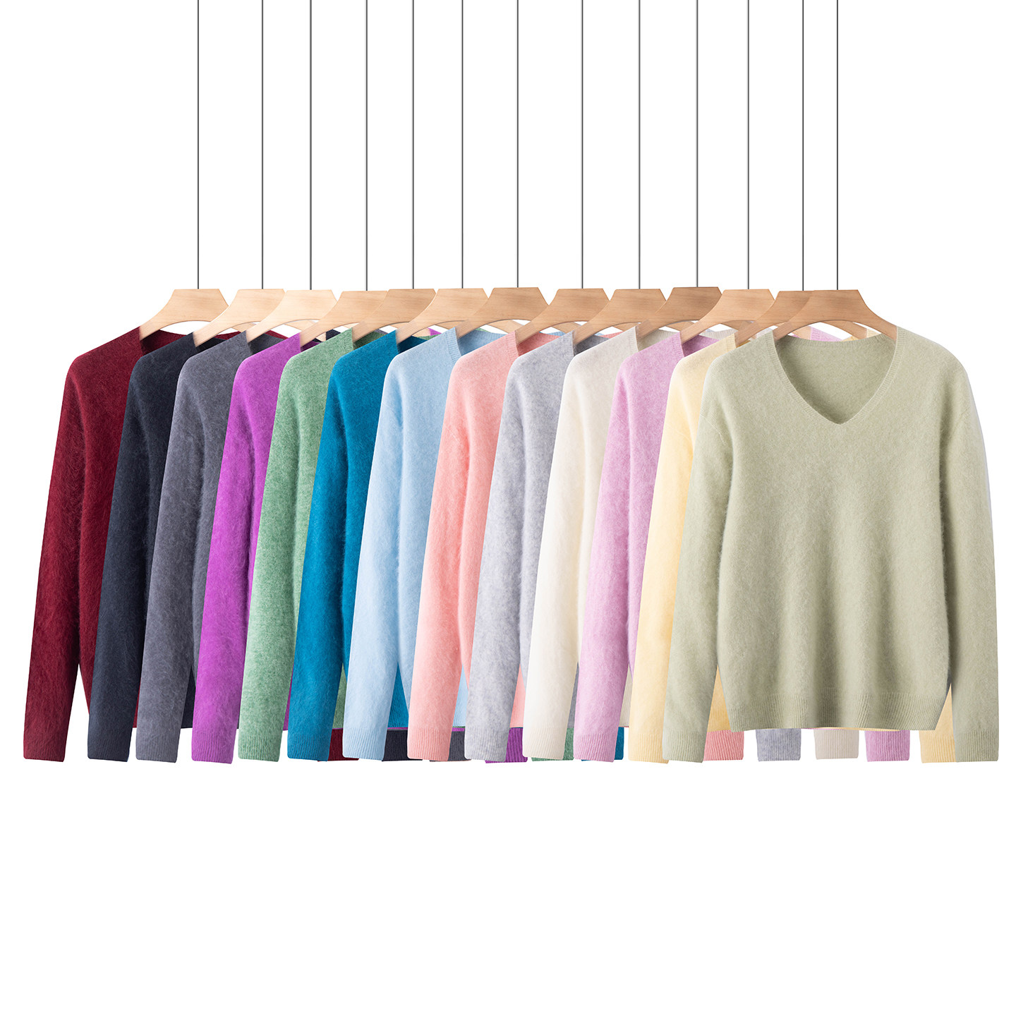 羊毛羊绒衫女拉绒长袖无缝针织衫