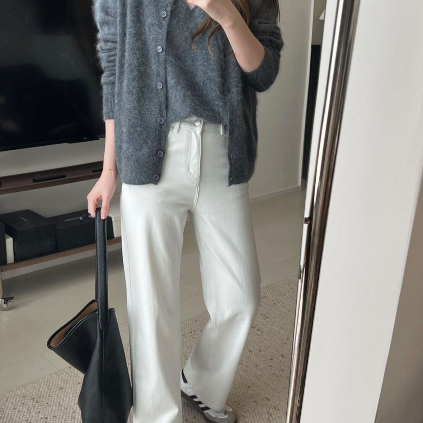 美式复古水洗牛仔裤加绒冬季