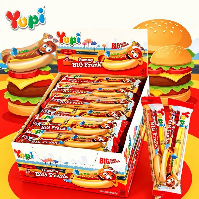 Yupi印尼进口大热狗28g造型果汁软糖网红橡皮儿童糖果零食大礼包