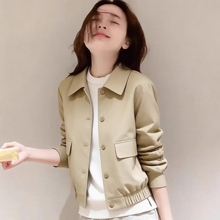 2026春季新款今年流行爆款巨好看的小个子卡其色夹克风衣外套女