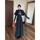 7731 长裙三 气质针织斗篷打底衫 2学院名媛风淑女穿搭套装 2026新款