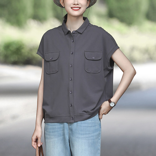高级灰柔软舒服日系POLO衫
