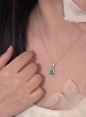 楚噢CHUO纯银925银蓝水翡翠小葫芦项链吊坠锁骨链轻奢新中式国风