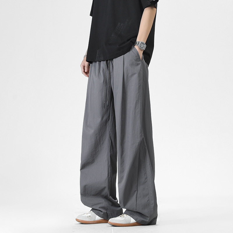 ACU男装|收褶休闲裤男2026夏季新品薄款潮牌宽松直筒垂感裤子男