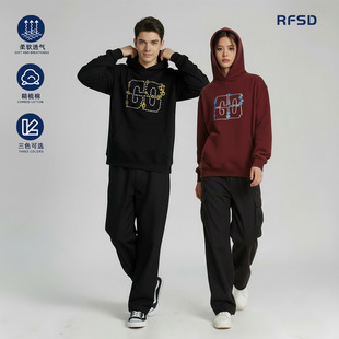 卫衣430g 男女潮卫衣连帽宽松上衣运动印花帽衫 RFSD男装 秋冬新款
