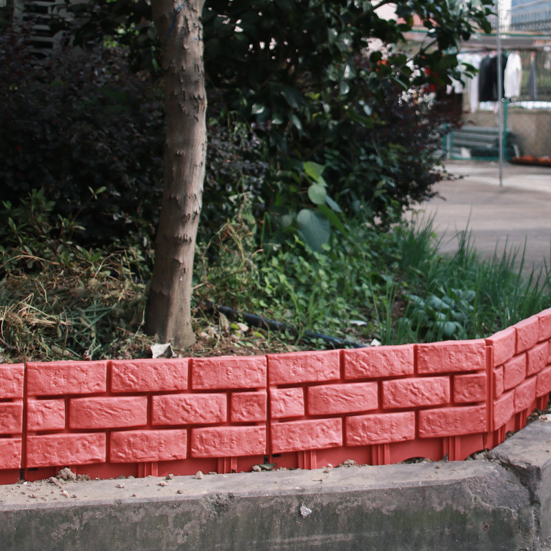 庭院花坛装饰插地花园隔离护栏菜地围栏塑料仿砖块菜园小篱笆栅栏