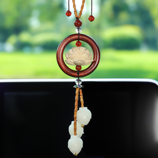 平安莲花汽车挂件高档创意车内吊饰品摆件男士上档次流苏车载挂饰
