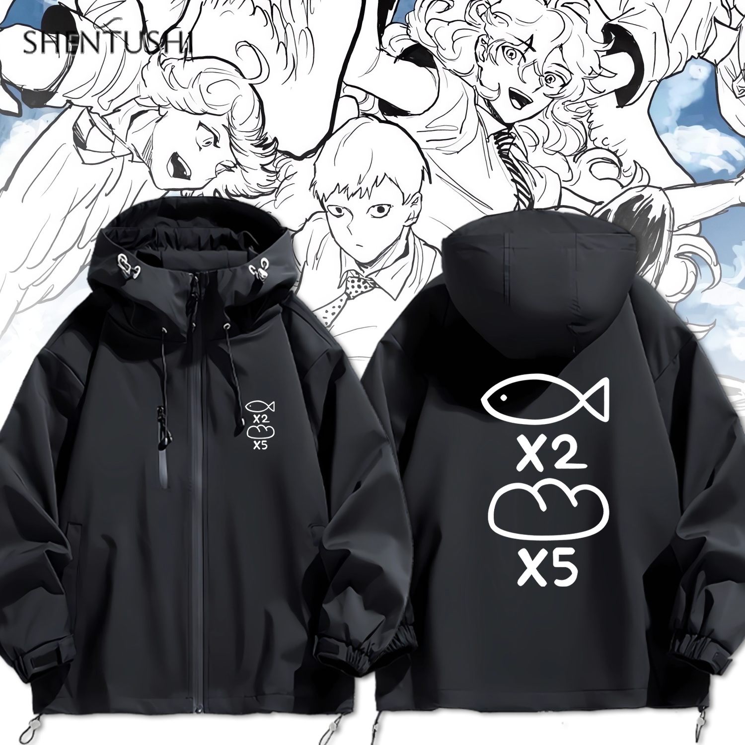 连帽秋冬新款宽松防风冲锋衣